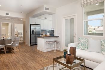 Wood inspired flooring in living room
